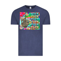 Vintage Denim fuck everything skeletons Vintage Tee - AdoDesignShop