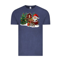 Vintage Denim christmas gnomes barnyard Vintage Tee - FaDigitalArtStudio