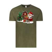 Vintage Olive christmas gnomes barnyard Vintage Tee - FaDigitalArtStudio