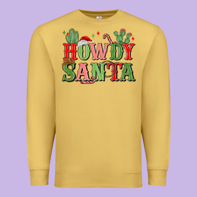 Howdy Santa Premium Sweatshirt Designed By Maliassmallbusiness