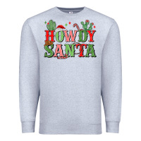 Heather Grey howdy santa Premium Sweatshirt - MaliasSmallBusiness