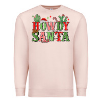Pale Pink howdy santa Premium Sweatshirt - MaliasSmallBusiness