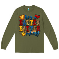 Army Green hey batter batter swing softball Long Sleeve Tee - Jasminsmagicworld
