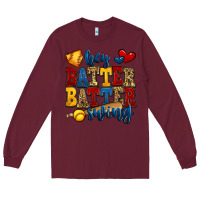 Burgundy hey batter batter swing softball Long Sleeve Tee - Jasminsmagicworld