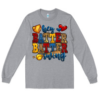 Heather Grey hey batter batter swing softball Long Sleeve Tee - Jasminsmagicworld