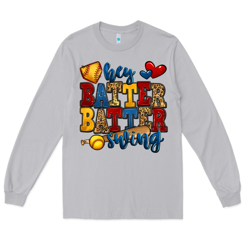 Hey Batter Batter Swing Softball Long Sleeve Tee by Jasminsmagicworld | Teevron