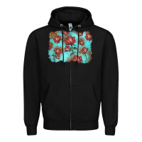 Black red roses with leopard background Zipper Hoodie - LillyAllenDesigns