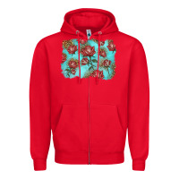 Red red roses with leopard background Zipper Hoodie - LillyAllenDesigns