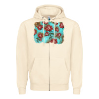 Sandshell red roses with leopard background Zipper Hoodie - LillyAllenDesigns