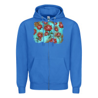 True Royal red roses with leopard background Zipper Hoodie - LillyAllenDesigns