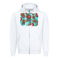 White red roses with leopard background Zipper Hoodie - LillyAllenDesigns