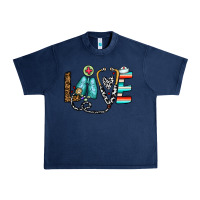 Navy love nurse Urban Heavy Tee - CowhideDigitalArt