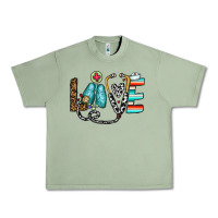 Oil Green love nurse Urban Heavy Tee - CowhideDigitalArt