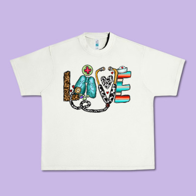 Love Nurse Urban Heavy Tee Designed By Cowhidedigitalart