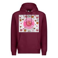Burgundy cafecito y chisme Premium Hoodie - Artiststas