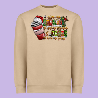 Coffee  Jesus Heavyweight Sweatshirt Designed By Cowhidedigitalart