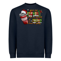 Navy Coffee  Jesus Heavyweight Sweatshirt - CowhideDigitalArt