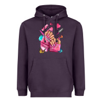 Plum pink nail art hand Heavyweight Hoodie - NancyCooperArtShop