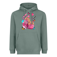 Sage pink nail art hand Heavyweight Hoodie - NancyCooperArtShop