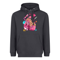 Smoke pink nail art hand Heavyweight Hoodie - NancyCooperArtShop