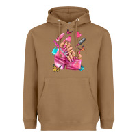 Toasted Coconut pink nail art hand Heavyweight Hoodie - NancyCooperArtShop