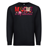 Black my cat is my valentine Premium Sweatshirt - NancyCooperArtShop