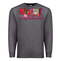 Charcoal Heather my cat is my valentine Premium Sweatshirt - NancyCooperArtShop