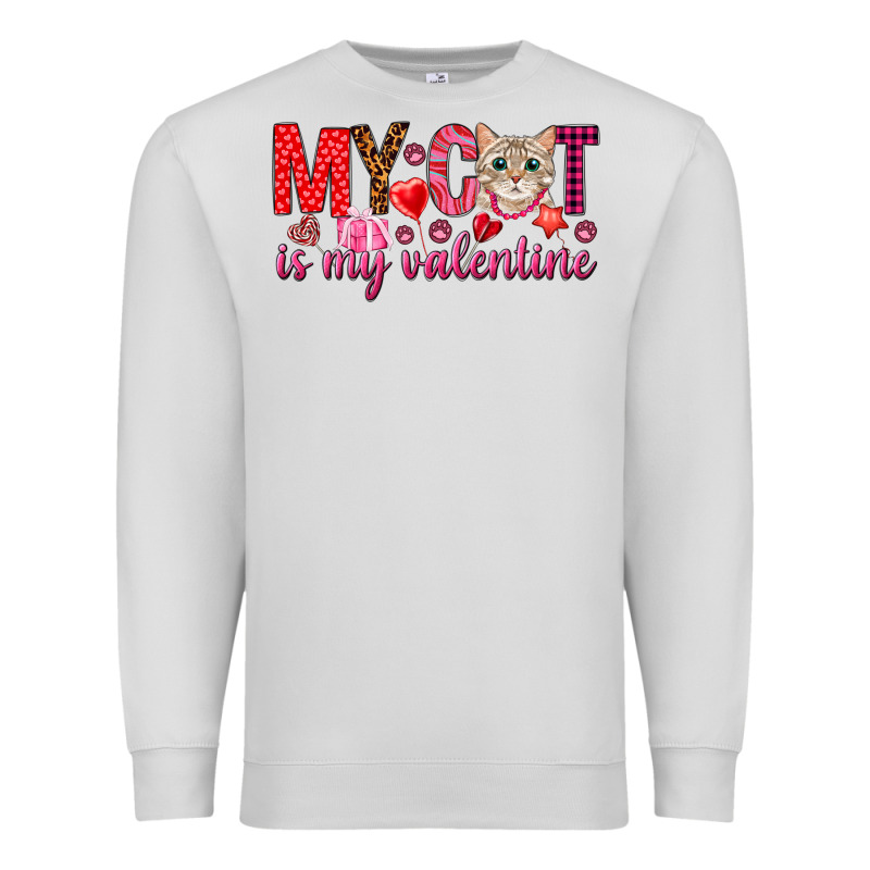 My Cat Is My Valentine Premium Sweatshirt by NancyCooperArtShop | Teevron