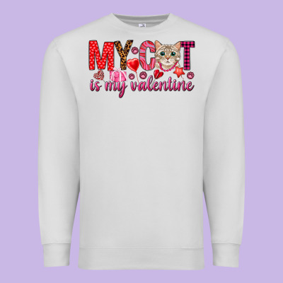 My Cat Is My Valentine Premium Sweatshirt Designed By Nancycooperartshop