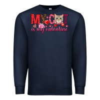 Navy my cat is my valentine Premium Sweatshirt - NancyCooperArtShop