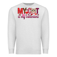 Oatmeal Heather my cat is my valentine Premium Sweatshirt - NancyCooperArtShop