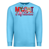 Ocean Blue my cat is my valentine Premium Sweatshirt - NancyCooperArtShop