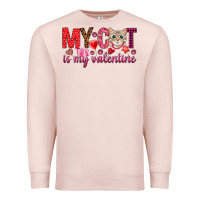 Pale Pink my cat is my valentine Premium Sweatshirt - NancyCooperArtShop