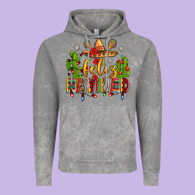 Feliz Navidad Vintage Hoodie Designed By Zillion Design Studio