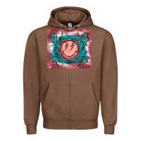Chestnut western lightning bolt smiling face turquoise Zipper Hoodie - BarkalooDesign