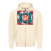 Sandshell western lightning bolt smiling face turquoise Zipper Hoodie - BarkalooDesign