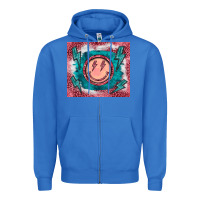 True Royal western lightning bolt smiling face turquoise Zipper Hoodie - BarkalooDesign