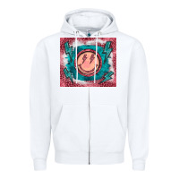 White western lightning bolt smiling face turquoise Zipper Hoodie - BarkalooDesign