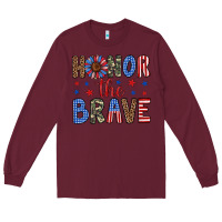 Burgundy honor the brave Long Sleeve Tee - Artiststas