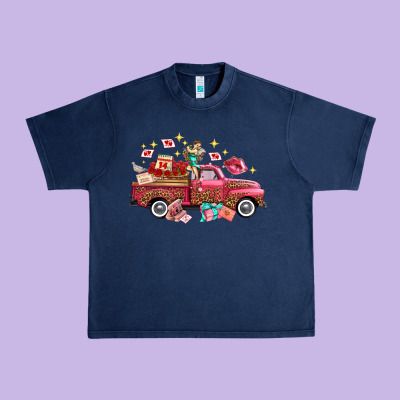 Valentine's Day Truck Photography Love Side View Urban Heavy Tee Designed By Fadigitalartstudio
