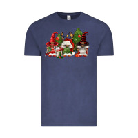 Vintage Denim christmas gnomies Vintage Tee - FaDigitalArtStudio