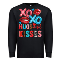Black xo xo hugs and kisses Premium Sweatshirt - NancyCooperArtShop