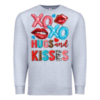 Heather Grey xo xo hugs and kisses Premium Sweatshirt - NancyCooperArtShop