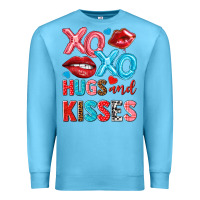 Ocean Blue xo xo hugs and kisses Premium Sweatshirt - NancyCooperArtShop