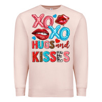 Pale Pink xo xo hugs and kisses Premium Sweatshirt - NancyCooperArtShop