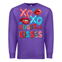 Purple xo xo hugs and kisses Premium Sweatshirt - NancyCooperArtShop