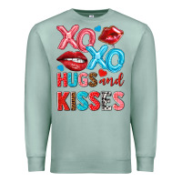 Seafoam xo xo hugs and kisses Premium Sweatshirt - NancyCooperArtShop