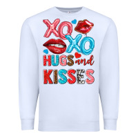 White xo xo hugs and kisses Premium Sweatshirt - NancyCooperArtShop