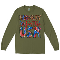 Army Green hooray for the usa Long Sleeve Tee - Artiststas