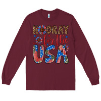 Burgundy hooray for the usa Long Sleeve Tee - Artiststas